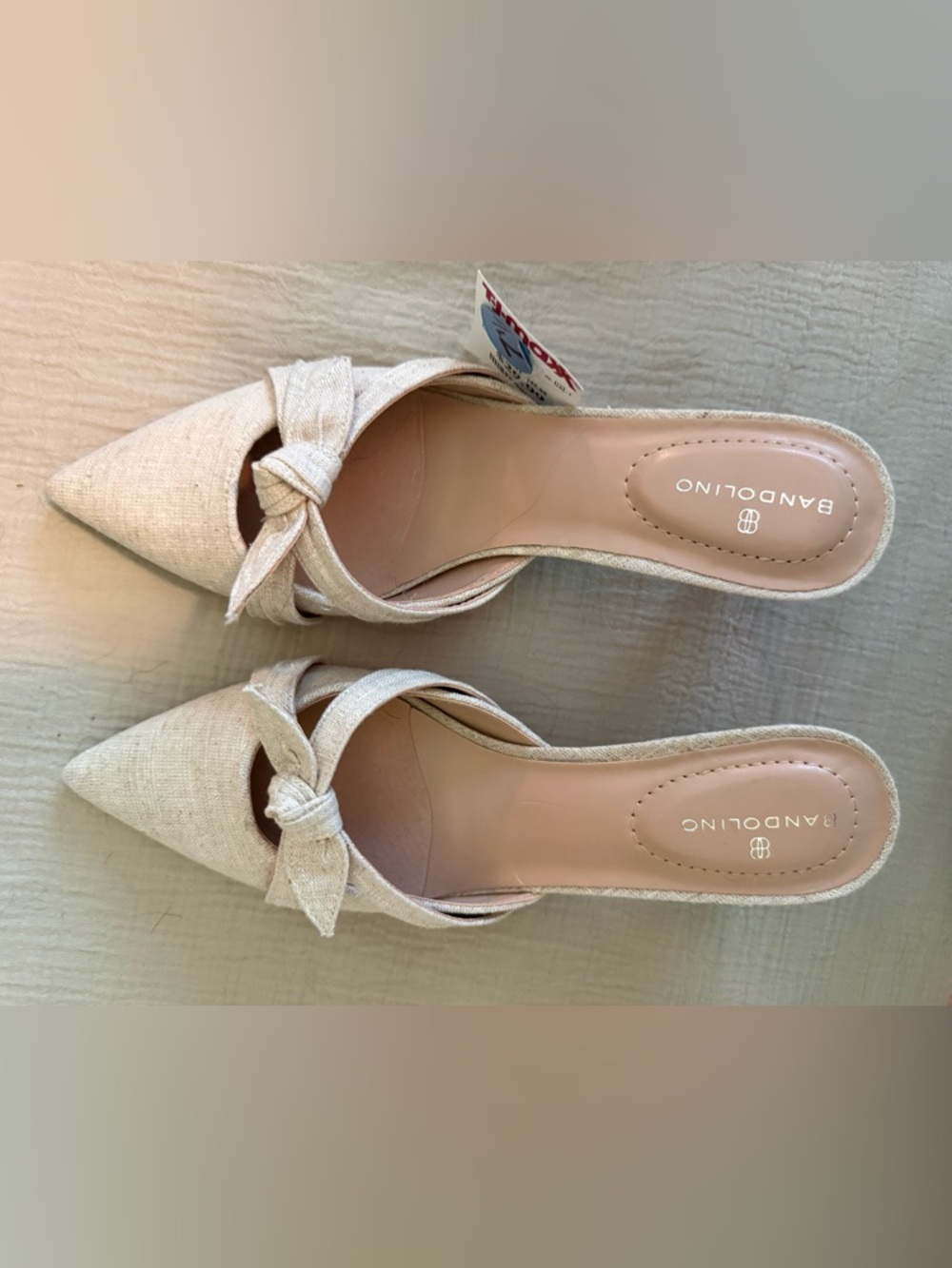 Bandolino Cream Knot Peep-Toe Flats